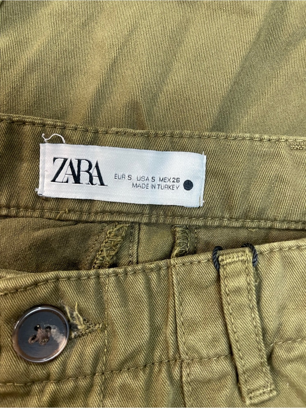 Zara The Macy Cargo Trousers Khaki Green - Picture 9 of 16